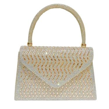 Imagem de VIFE Bolsa feminina para noite brilhante, bolsa clutch para festa de casamento, bolsas de formatura com strass e glitter, Dourado