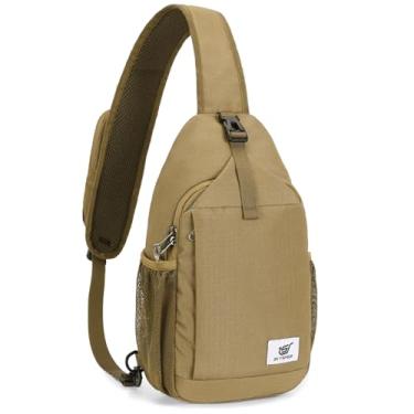 Imagem de SKYSPER Bolsa tiracolo com RFID, bolsa transversal reciclada, mochila de viagem, Camelo