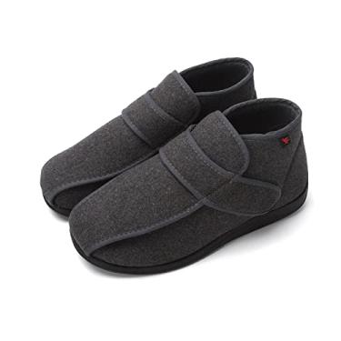 Imagem de Sapatos Femininos Masculinos De Largura Larga, Com Espuma De Memória, Pés Inchados, Edema Diabético, Botas, Chinelos, Sandálias Unissex Para Interior E Exterior(Gray,47 EU)