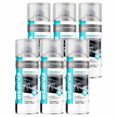 Imagem de 6 Higienizador Automotivo Etaniz Limpa Ar Condicionado 300ml
