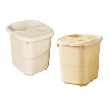 Imagem de KiBcsLic 2x Banheira para imersão dos pés com pontos de massagem, balde para banho dos pés, lavatório para relaxamento pés em casa, com Tampa