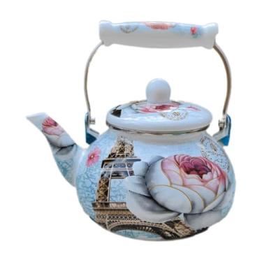 Imagem de SiaBiced Bule de Esmalte de 2,5 L, Recipiente Multiuso para Bebidas, Ideal para Ferver água em Casa, Style B