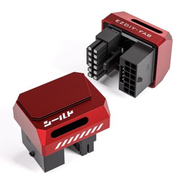 Imagem de Adaptador PCIe 5.1 EZDIY-FAB 600W com conector de alimentação GPU vermelho