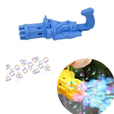 Imagem de Brinquedo Elétrico Lança Bolhas De Sabão Azul Divertido