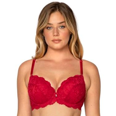 Imagem de Smart & Sexy Sutiã push-up feminino de renda, Não vermelho, 36A