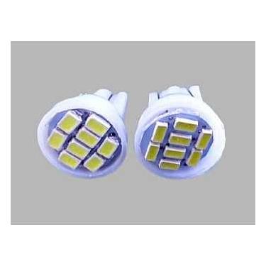 Imagem de Lâmpadas LED para luzes traseiras, luzes de freio e luzes intermitentes (T10 8 Led Branco,02 Unidades)