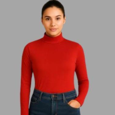Imagem de Blusa Gola Alta Feminina Manga Longa Tricot Comfort - Habana-Feminino