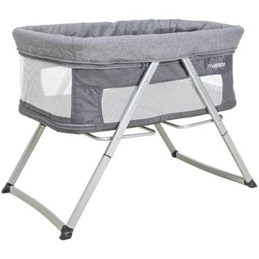 Imagem de Berço Portátil para Bebê Kiddo Sleep Compacto Desmontável com Balanço Cinza Melange Grafite com Mosquiteiro e Bolsa Transporte 0 meses a 15kg 6043AMG