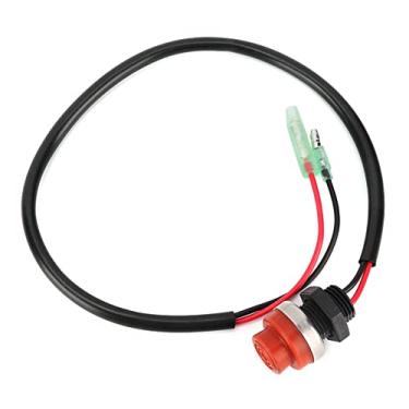 Imagem de Interruptor de parada de partida botão de pressão sem chave interruptor de ignição de motor redondo resistente para barco marítimo iate motor de popa material ABS fio de 45 cm