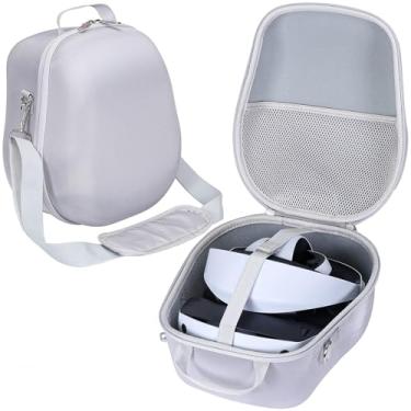Imagem de khanka Capa De Viagem Rígida Para Substituição Em Sony Playstation Vr 2, Com Alça Ombro E Protetora Lente, Headset Compatível Controle Psvr 2 (Branco)