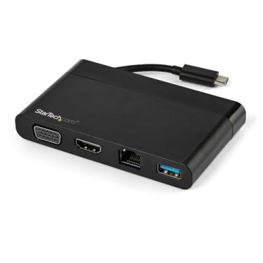 Imagem de StarTech. Adaptador multiportas USB C com HDMI, VGA, Gigabit Ethernet e USB 3.0 - USB C para 4K HDMI ou 1080p VGA Mini Dock Hub - USB Tipo-C Travel Docking station para laptops USB-C (DKT30CHVCM)