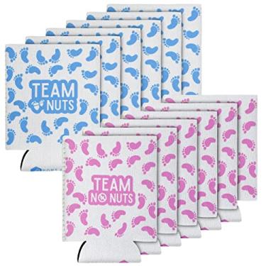 Imagem de Baby Reveal Party Can Sleeve! Set of 12 personalized Can Coolers for reveal party, 6 Custom Blue and 6 Custom Pink Can Coolers, Perfect for Baby Shower or Baby Reveal Party Decorations!