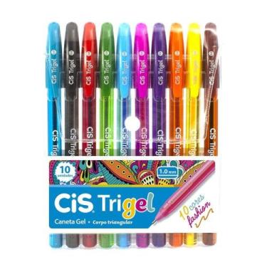 Imagem de Kit caneta trigel cis 10 cores fashion
