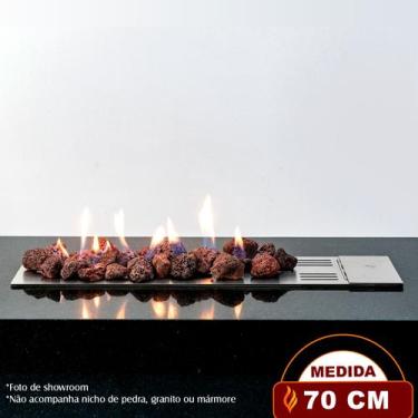 Imagem de Lareira a Gás Império 70cm - Aço Inox - Fogo & Art, Sem chave de segur