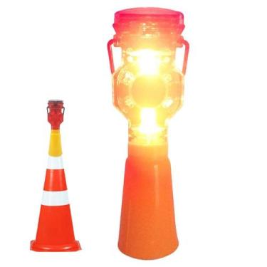 Imagem de Sinalizador Solar Viario Automatico Cone Obra Rua Estrada - Imaginei C