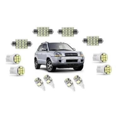 Imagem de Kit Lampadas Leds Tucson Teto Placa Ré Farolete Pingo T10 - Techone