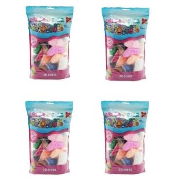 Imagem de Massa Eva 20 Cores Para Modelar Make+ Kit 4 Pacotes de 250g