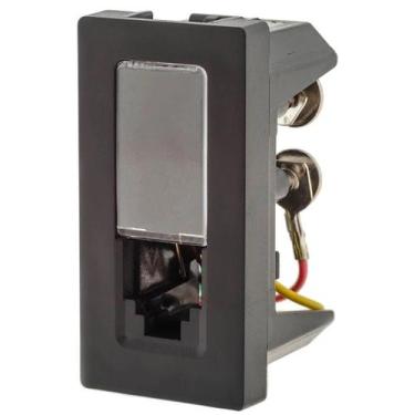 Imagem de Módulo Tomada RJ11 4 Vias Preto Legrand 615010PT Pial Plus+ - Pial Leg