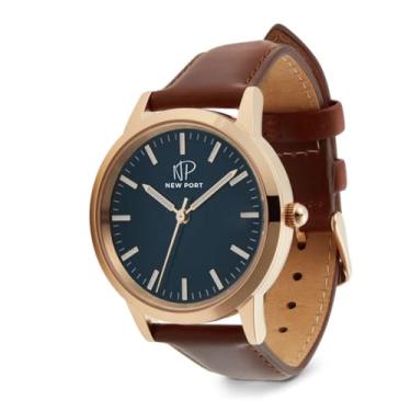 Imagem de Relógio Feminino Casual Rosê Pulseira Couro Robusto New Port