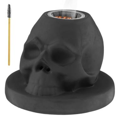 Imagem de Kit de defumador de coquetel, kit de defumador de uísque de cerâmica estilo caveira, infusor de fumaça, presentes exclusivos de caveira de fumante, conjunto de uísque bourbon, presente para