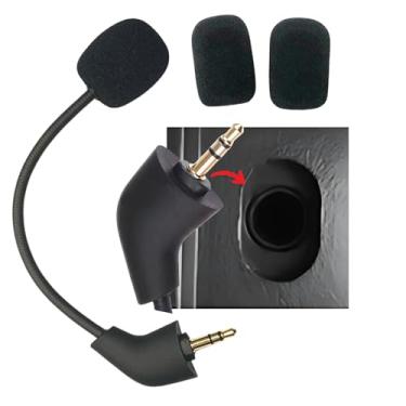 Imagem de Microfone de substituição para HyperX Cloud, Cloud X, Cloud II, Cloud Core, Cloud Pro Silver (nova versão após 2021) – Microfone boom com cancelamento de ruído compatível com consoles de jogos, PC