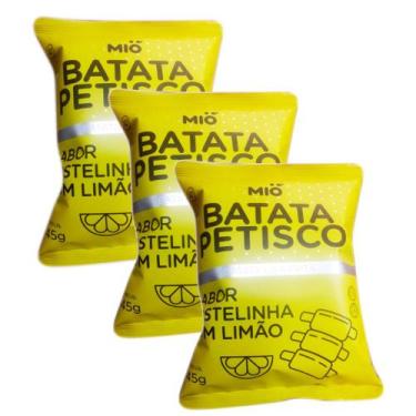 Imagem de Kit 3 Batata Petisco Mió Sabor Costelinha com Limão 45g