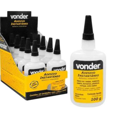 Imagem de Kit 10 Adesivos Cola 100g Madeira/metais/papel/borrachas Vonde - Vonde