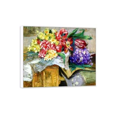 Imagem de Quadro branco impressão em tela flor arte de parede pintura famosa reprodução - imagens para sala de estar - Flores 7-Wall Decor Poster 20x25cm8x10in