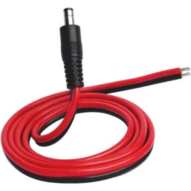 Imagem de LIXINTIAN Cabo de alimentação CC Pigtails, plugue macho CC 1 m 1 m 14AWG para fio desencapado, cabo de reparo de fonte de alimentação de extremidade aberta, para câmera de segurança, fita de LED, DVR