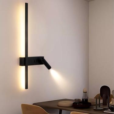 Imagem de GZZBMY Luzes de parede LED com interruptor, lâmpadas de parede internas com holofote giratório ajustável de 350° Lâmpada de leitura de cabeceira Arandelas de parede de alumínio modernas para quarto