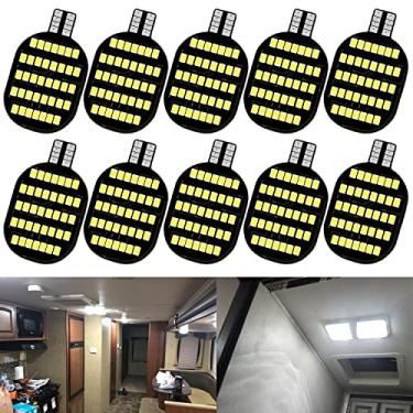 Imagem de UNXMRFF Lâmpada LED 921 RV Luz Interior Branco Natural Super Brilhante T10 922 912 194 Lâmpada LED Substituição para 12-16 Volts Barco RV Indoor Dome Lights, Trailer RV Camper Lâmpadas (pacote com 10)
