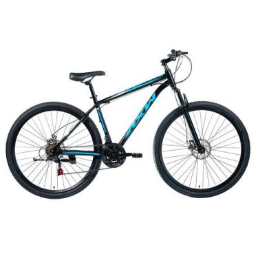 Imagem de Bicicleta AXW Aro 29 Aço Shimano com Freio a Disco e Suspensão, Azul