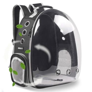 Imagem de BEIKOTT Mochila de transporte para gatos, mochila para cães, bolha de animais de estimação para gatos pequenos, cachorros, coelhos, aprovada por companhias aéreas, ventilar cápsula