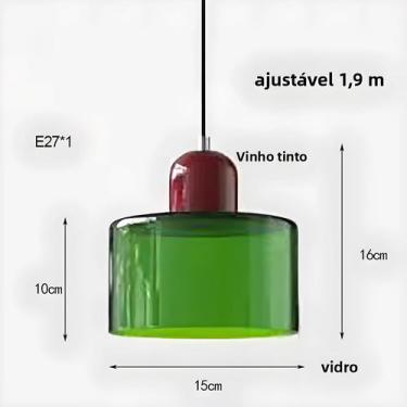 Imagem de Luminária Pendente De Vidro Nórdica Moderna Para Quarto, Lustre Simple