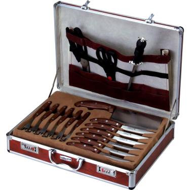 Imagem de CJ 32 PCS P/CHURRASCO EM MALETA DE ALUMÍNIO