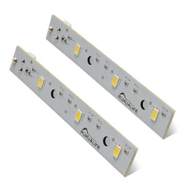 Imagem de RUHUALIFE 2 peças de luzes LED para geladeira lâmpadas LED para geladeira placas PCB compatíveis com GE GSE23GGKJCCC GSE23GGKJCWW GSE23GGKKCBB Substituição: WR55X26671