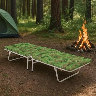 Imagem de Cama de Acampamento Dobrável Ideal para Camping Pescaria e Barracas Estrutura Reforçada em Tubo Metálico Colchão Incluso e Design Portátil para Transporte Fácil e Máximo Conforto