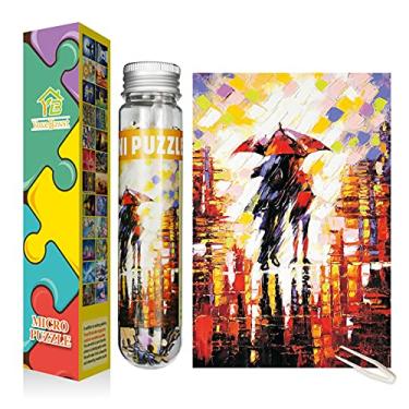 Imagem de Mini quebra-cabeças para adultos, 150 peças, pequeno quebra-cabeça desafiador, microquebra-cabeça difícil e pequeno, decoração de casa, entretenimento 15 x 10 cm (Togeter no vento e na chuva)