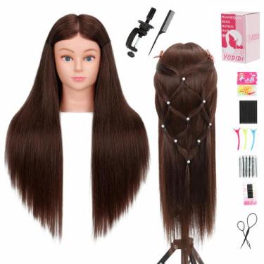 Imagem de Cabeça de manequim YODIDI Human Hair 80% 26-28 polegadas com braçadeir