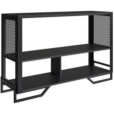Imagem de Aparador 80 Cm Estilo Industrial 2 Prateleiras Telado 1021 Preto PP
