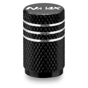 Imagem de Tampas de haste de válvula de pneu de roda de alumínio CNC capas herméticas acessórios de motocicleta compatíveis com Y&AMAHA NMAX 155 125 NMAX155 NMAX125 NMAX150 (preto)