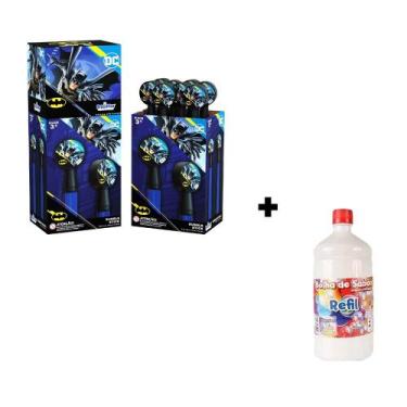 Imagem de 4 Lança Bolha Espada De Sabão Batman Bubble Stick Com Refil - Brasilfl