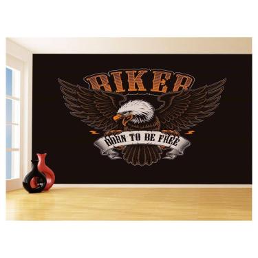 Imagem de Papel De Parede 3D Moto Águia Logo Biker Born 3,5M Cxr102
