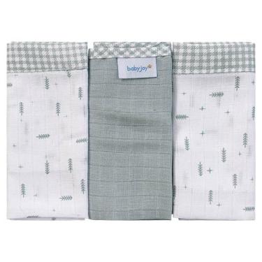 Imagem de Pano de Boca para Bebê 03 Unidades Baby Joy Clássicos, Flechas Verde