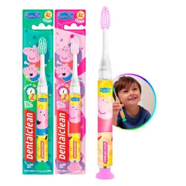 Imagem de Escova de Dente com Luz Led Peppa Pig Infantil Timer Rosa Verde com Ve