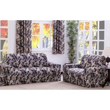 Imagem de Kit 2 Pçs Capa Protetora de Sofá Padrão 2 e 3 Lugares Adere Estampado 