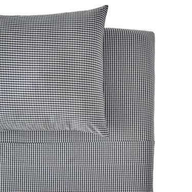 Imagem de PEHR Jogo de cama infantil Gingham (casal) | 100% algodão orgânico e extra macio | Tecido lavado com pedra | Lençol com elástico | Inclui lençol de cima e fronha | Sacola reutilizável