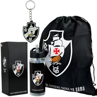 Imagem de Garrafa Squeeze 450ml Treino Time Vasco Da Gama Mochila Saco Academia Kit Torcedor