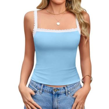 Imagem de Camiseta regata Avidlove, elegante de verão, acabamento em renda, 2025