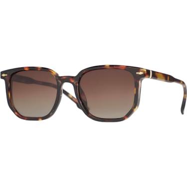 Imagem de Óculos de Sol Hexagonal Marrom Mesclado Tartaruga Oncinha Polarizado UV400 Village Heaven 6505